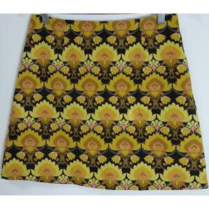 RIVER ISLAND Floral Skirt Yellow Woven Lightweight  Women Size 8